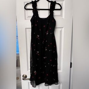 Who What Wear Floral Black Dress